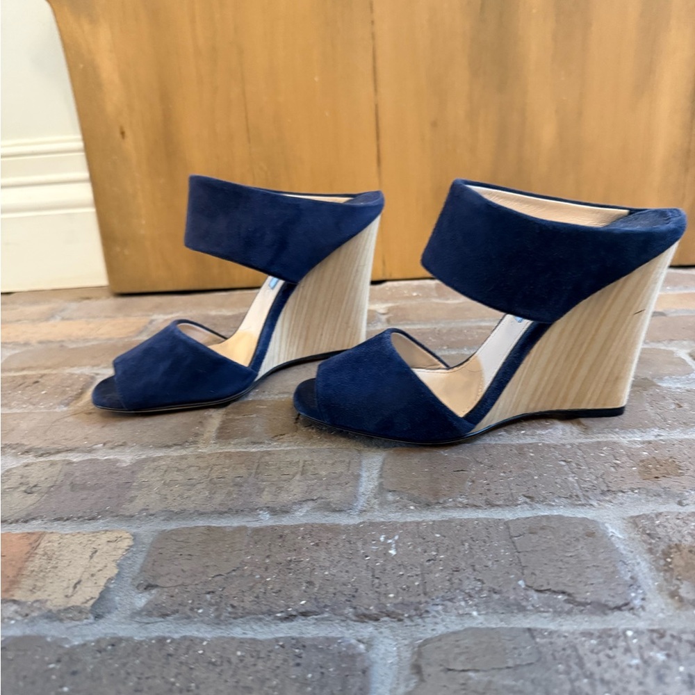 Prada Navy suede Wedge - Picture 2 of 5